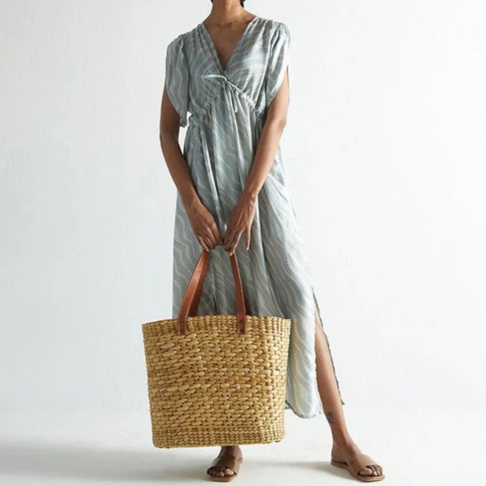 Reistor Madewell The Beach to Bar Maxi Dress In Rainforest Flow Size M/L NWT